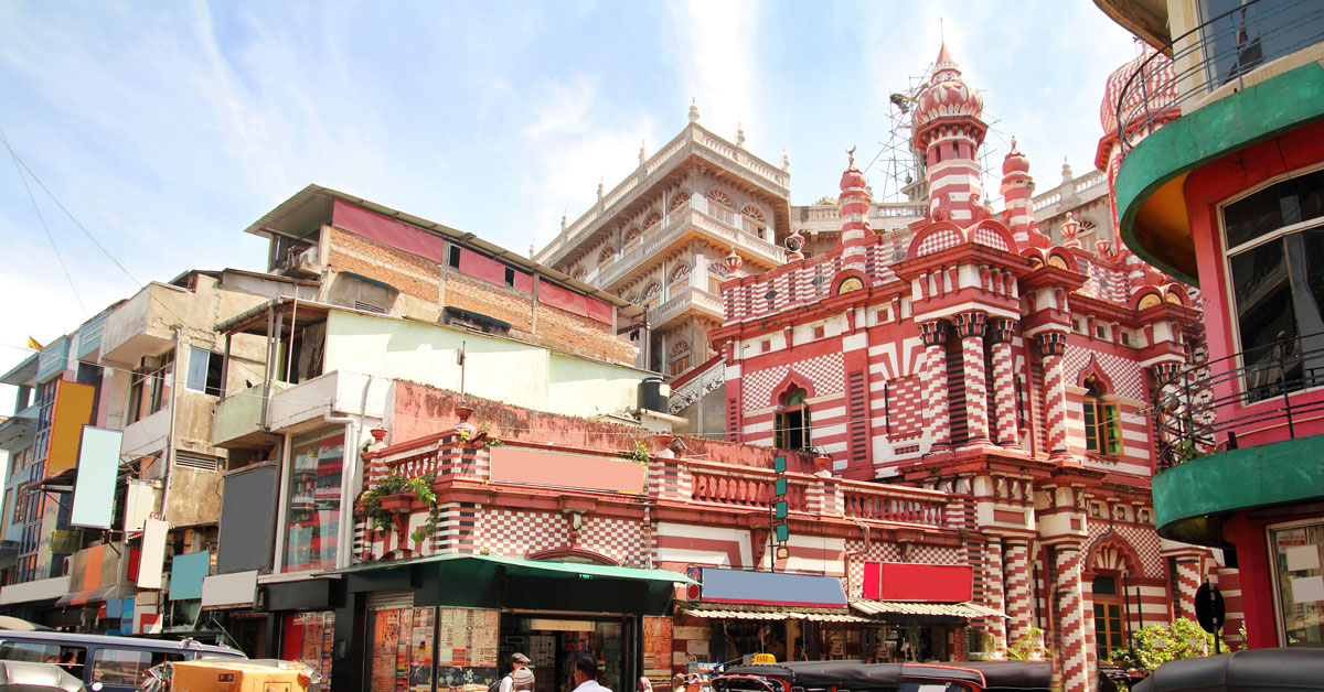 Les rues du cartier de Pettah dans la ville de Colombo, Sri-lanka